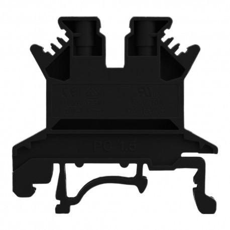 Geberit DEGSON szynowa przelotowa czarna śrubowa 1,5mm2 1P VDE UL PC1.5-01P-13-00A(H)