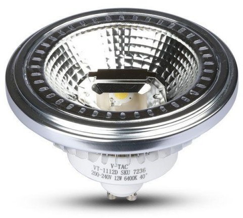 V-TAC Żarówka LED AR111 12W GU10 40st COB Ściemnialna VT-1112 4000K 650lm