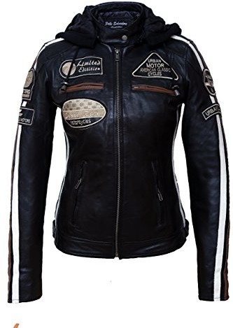 Urban Leather Damska kurtka motocyklowa z ochraniaczami, czarna, rozmiar: S UR-152