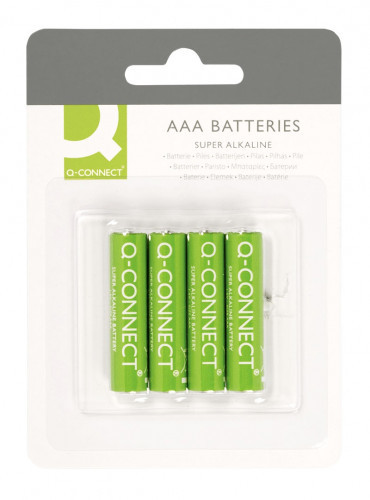 Q-CONNECT Baterie super-alkaliczne AAA/R3, LR03, 1,5V, 4szt. KF00488