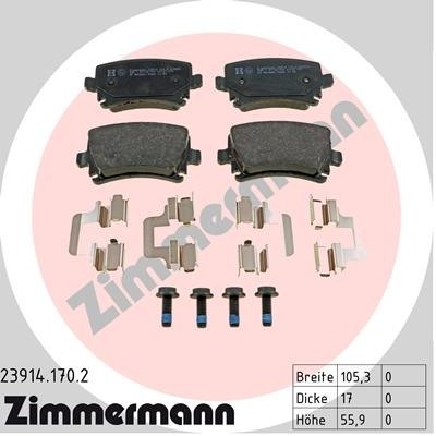 ZIMMERMANN Klocki hamulcowe - komplet 23914.170.2