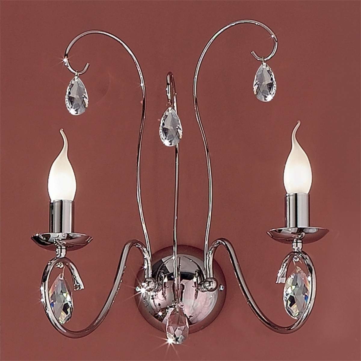 Orion Filigranowa lampa ścienna FIORETTO, 2-pkt., chrom