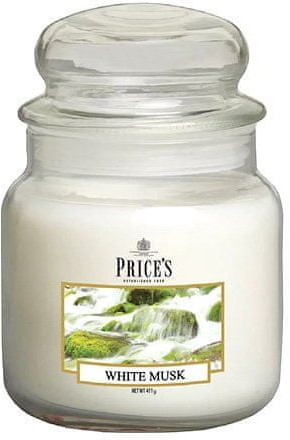 Price's Candles Prices Candles Świeca w szklanym słoju Białe piżmo 411 g