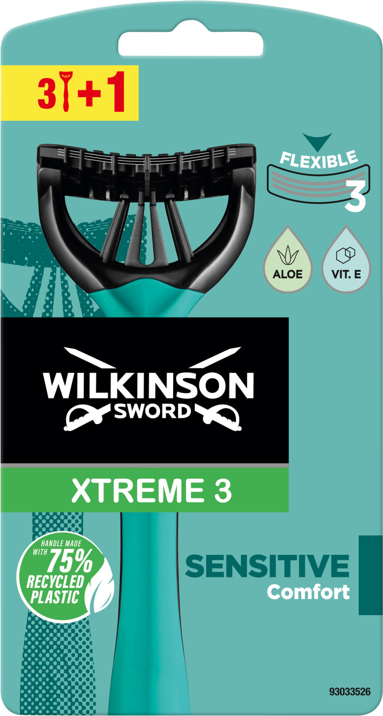 Wilkinson Sword Xtreme3 Sensitive jednorazowa maszynka do golenia dla mężczyzn, 1 szt.