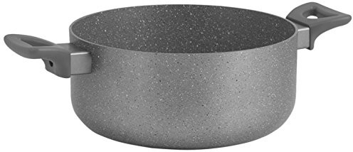 H & H Stone rondel nieprzywierająca, z zamkiem dno indukcyjne, kamień, szara, 20 cm 8443020