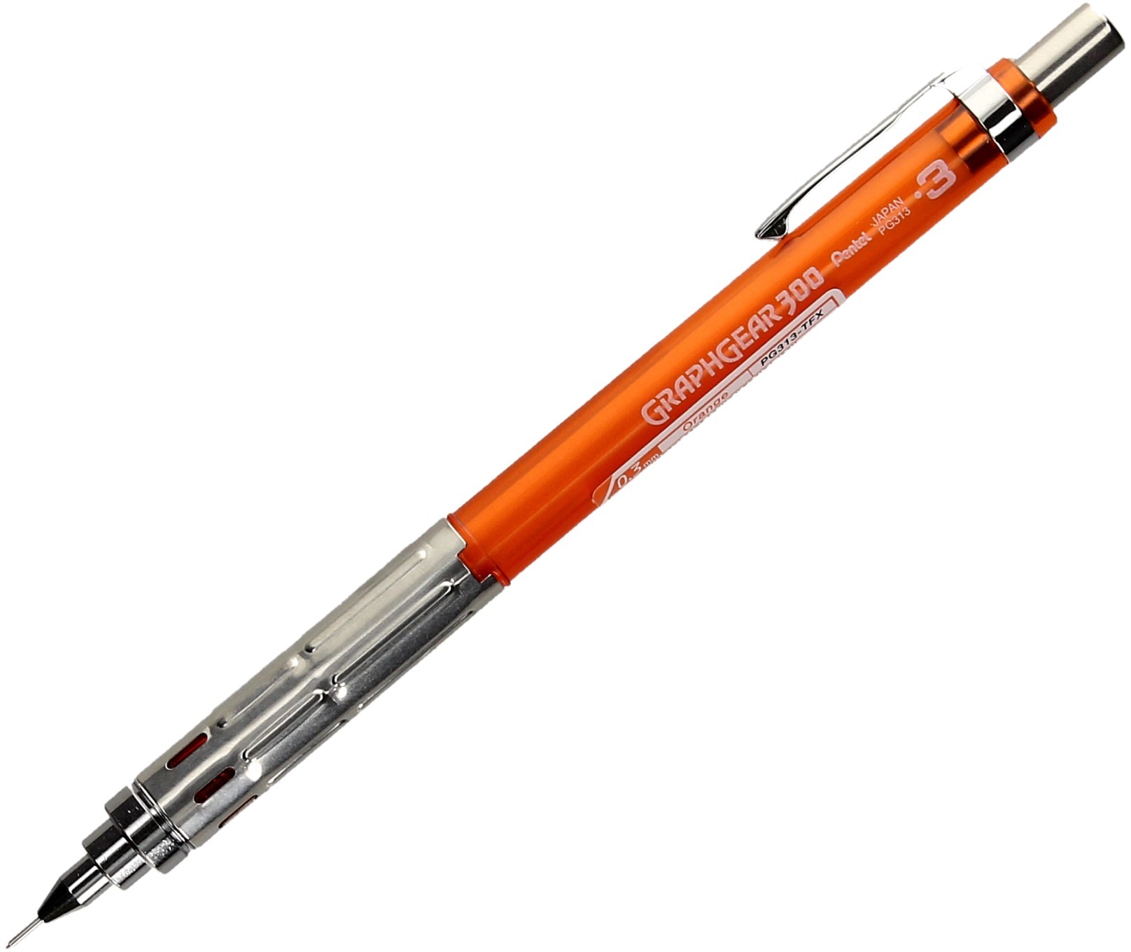top Pentel Ołówek automatyczny 0.3mm pomarańczowy Graphgear 300