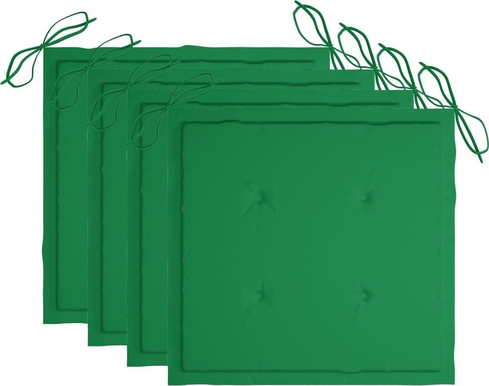 vidaXL Poduszki na krzesła ogrodowe 4 szt. zielone 50x50x4 cm 314048 314048