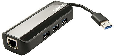 HUB USB LINDY 3.0 Hub & Gigabit Ethernet Adapter 3 Port 43122