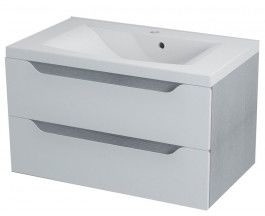 Sapho WAVE szafka umywalkowa 80x45x48cm, biała/dąb srebrny WA082