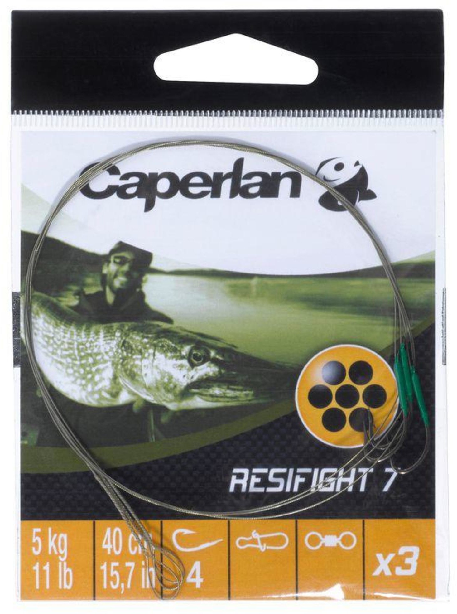 CAPERLAN Przypon na drapieżniki Resifight 7 haczyk 5 kg x 3 Unisex