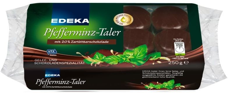EDEKA Czekoladki miętowe Pfefferminz-Taler 250g