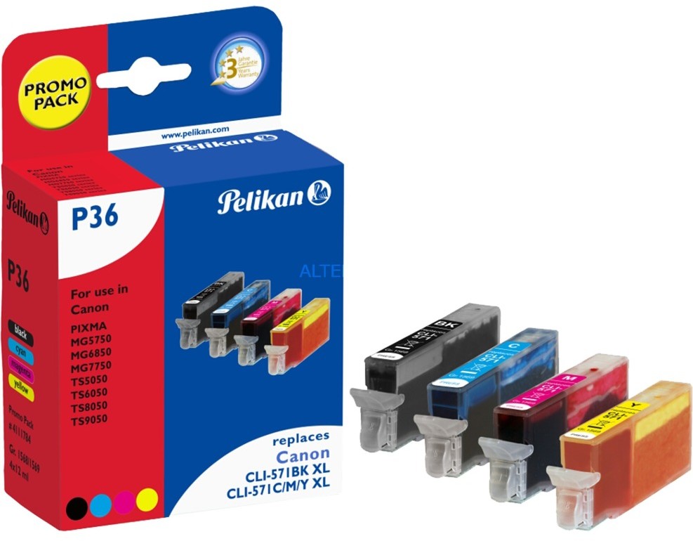 Pelikan 4111784 PagePack Czarny fotograficzny, Szary fotograficzny, Magenta fotograficzna, Zdjęcie w kolorze żółtym, Atrament