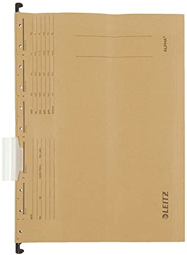 Leitz Alpha 19153000 teczka z zawieszeniem karton naturalny brąz opakowanie 10 sztuk 19153000