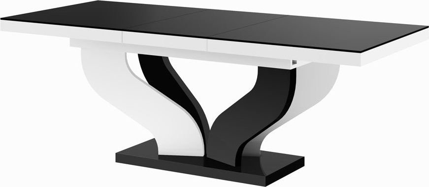 Hubertus Stół VIVA 160256 x89 czarny połysk/biały połysk rozkładany HS-VIVA-BW