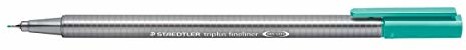 Staedtler 334 Triplus Fineliner Supercienkie cienkopisy punktowe, 0,3 mm, turkusowe, pudełko 10 sztuk 334-54