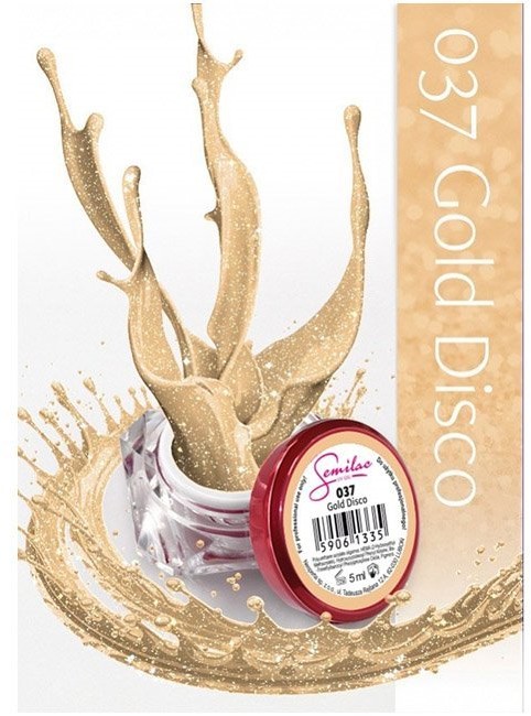 Semilac UV Gel Color 037 Gold Disco 5ml Żel UV do paznokci 5902533440306