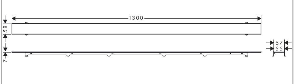 Hansgrohe RainDrain Rock Odpływ liniowy 120 cm do wypełnienia płytką 56034000