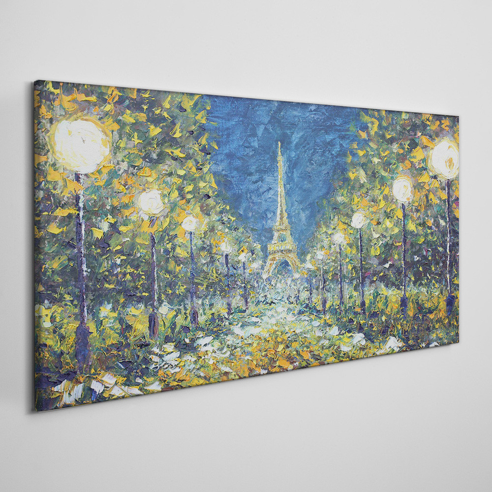 PL Coloray Obraz Canvas Park Drzewa Wieża Noc 100x50cm