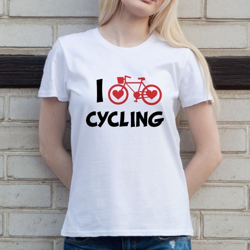 I love cycling - damska lub męska koszulka z nadrukiem