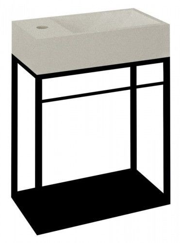 Domotechnika Wspornik Industrial pod umywalkę 40x45x22cm z półką , czarny mat SH/AR402