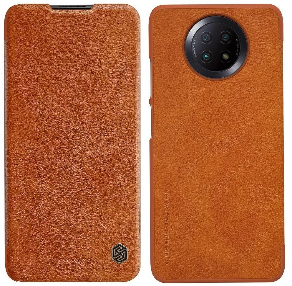 Nillkin Qin skórzana kabura etui Xiaomi Redmi Note 9T 5G brązowy hurtel-69818-0