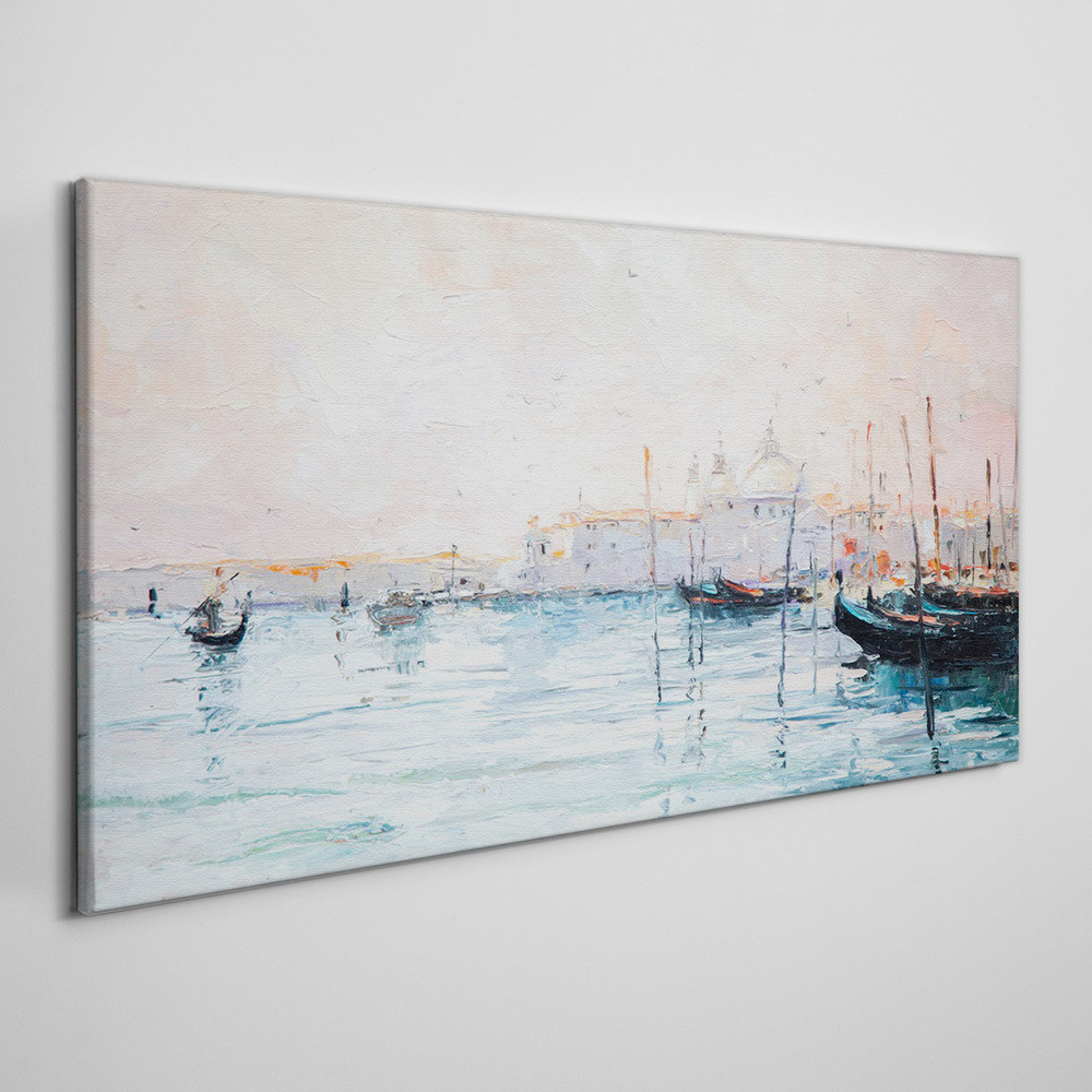 PL Coloray Obraz Canvas morze port port łodzie 120x60cm