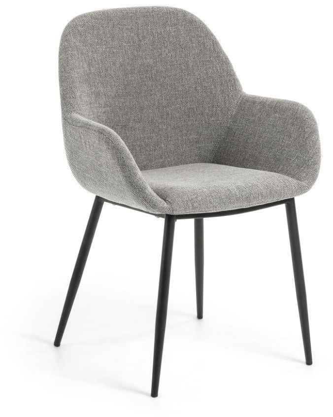 LA FORMA Fotel Koon Metal Black Fabric Grey Cc0934pk03 83,0x59,0/Fotel