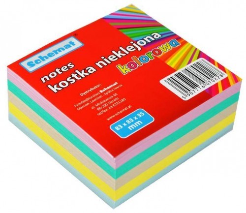 SCHEMAT Kostka nieklejona kolorowa 83 x 83 x 35 mm SCHEMAT 7918