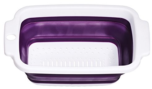 Premier Housewares Premier housewares Zing durszlak składana 34 x 23 cm z uchwytami Fioletowy/biały 0805112