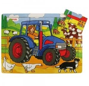 Bigjigs Toys puzzle drewniane Traktor