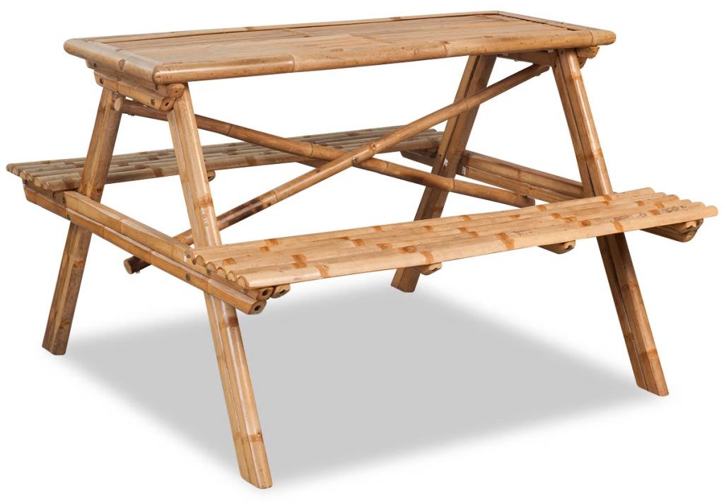 Stół piknikowy bambusowy 120x120x78 cm