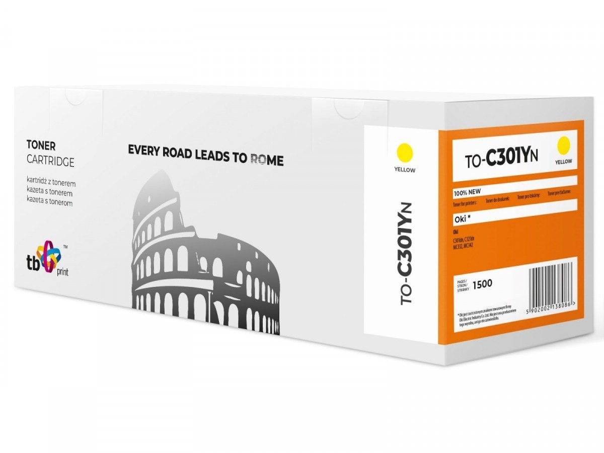 TB Print Toner do OKI C301 TO-C301YN YE 100% nowy TO-C301YN