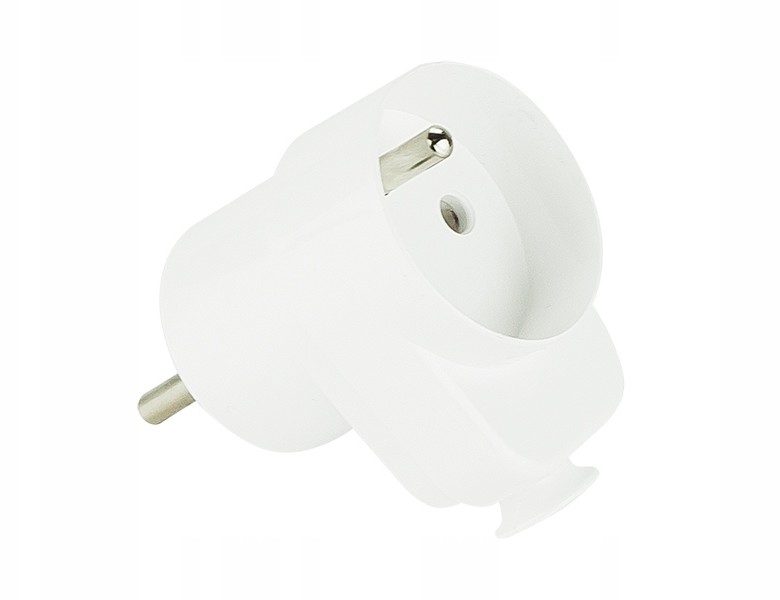 Wtyczka z gniazdem 2p+Z 16A 250V biała kąt. 449301