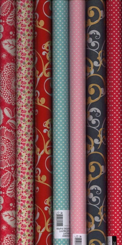 PAW S.C. Papier ozdobny MIX wymiar 200 x 70/ kwiaty groszki ,marmurek / .