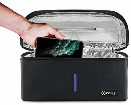 Celly Celly Uniwersalny sterylizator promieni UV (certyfikaty), worek dezynfekujący z promieniowaniem UV-C do smartfonów i akcesoriów, tabletów do 20,3 cm (8 cali), zegarków, masek, rękawiczek STERILIZERBAG