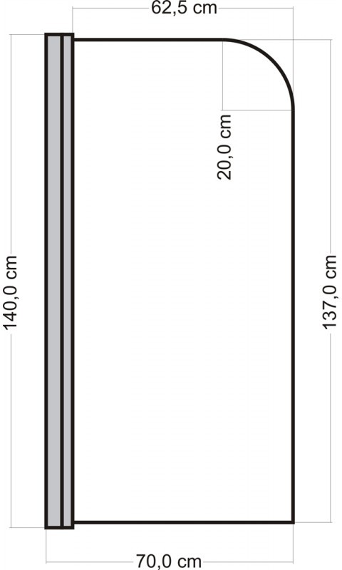 Rea Topaz Parawan wannowy 1-cześciowy 70x140 cm profile chrom szkło transparent W0087 odbiór osobisty Kraków Świebodzin REAW0087