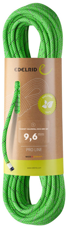 Edelrid LINA TOMMY CALDWELL ECO DRY DT 9,6MM 70M-NEON GREEN