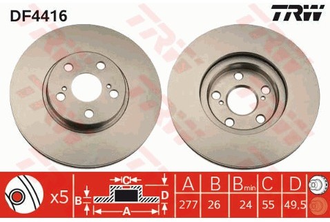 TRW Tarcza hamulcowa DF4416