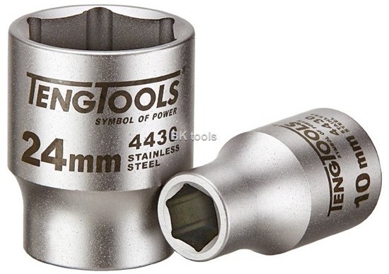 TENG TOOLS Nasadka sześciokątna nierdzewna 3/8