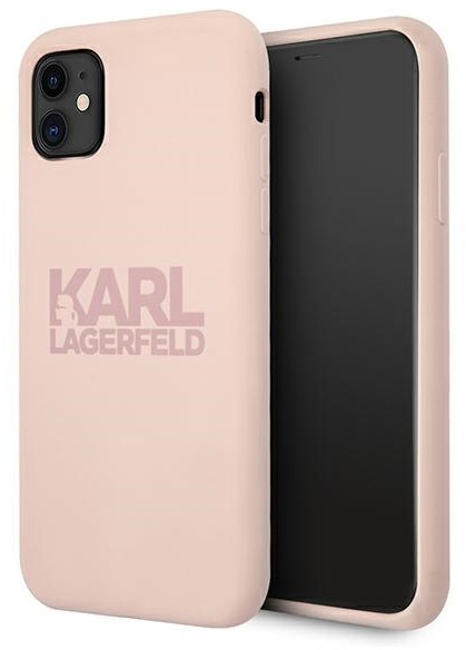 KARL LAGERFELD Karl Lagerfeld Silicone Stack Logo etui na iPhone 11 różowe KF000562