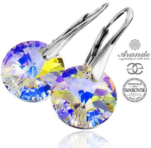 Swarovski kolczyki AURORA CRYSTAL SREBRO