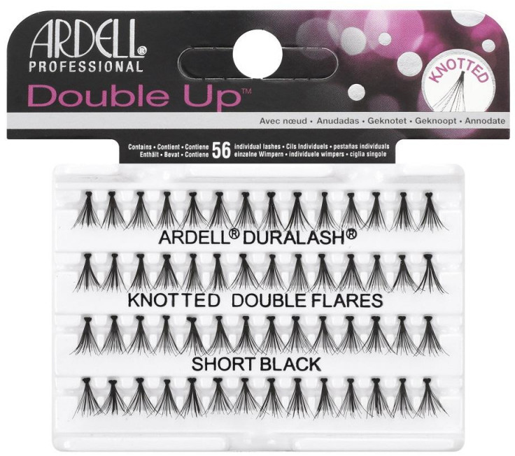 Ardell Double Up - Rzęsy w kępkach o zwiększonej objętości - KNOTTED DOUBLE FLARES - SHORT BLACK