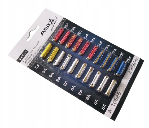 A-TC525 Bezpieczniki Samochodowe 6X22 MM 20 Sztuk