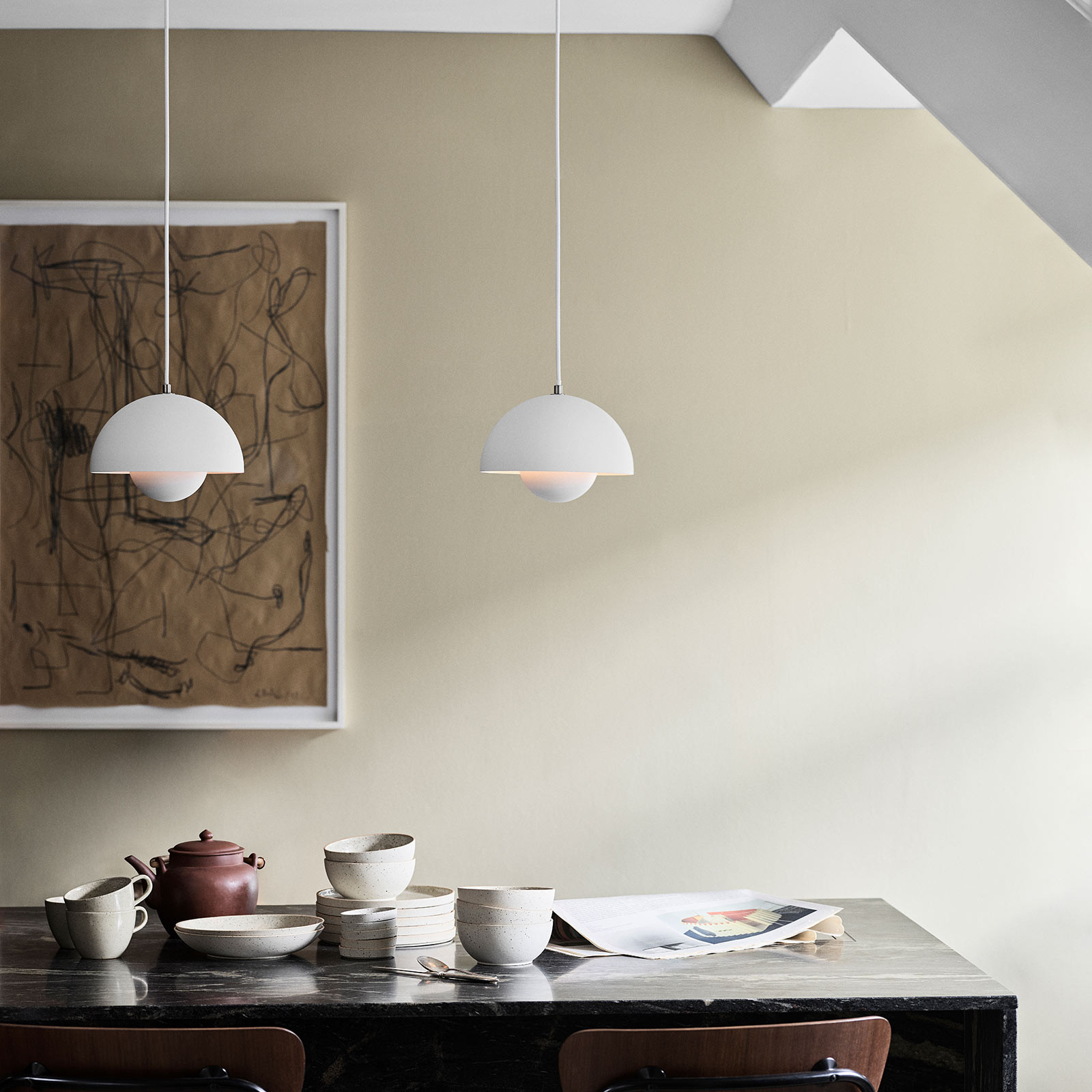 FLOWERPOT &TRADITION AndTradition VP1 wisząca 23 biała matowa