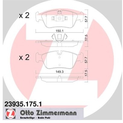 ZIMMERMANN Klocki hamulcowe - komplet 23935.175.1