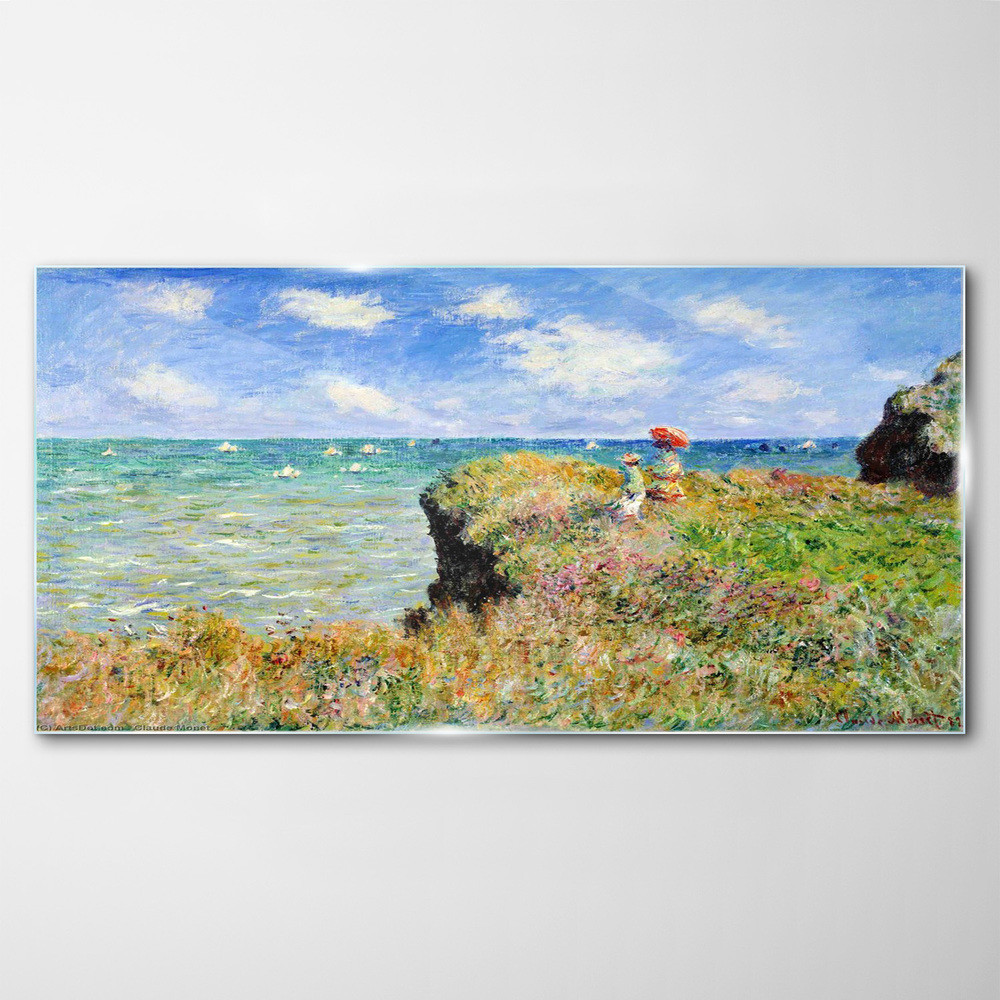 PL Coloray Obraz Szklany Klif Morze Claude Monet 120x60cm