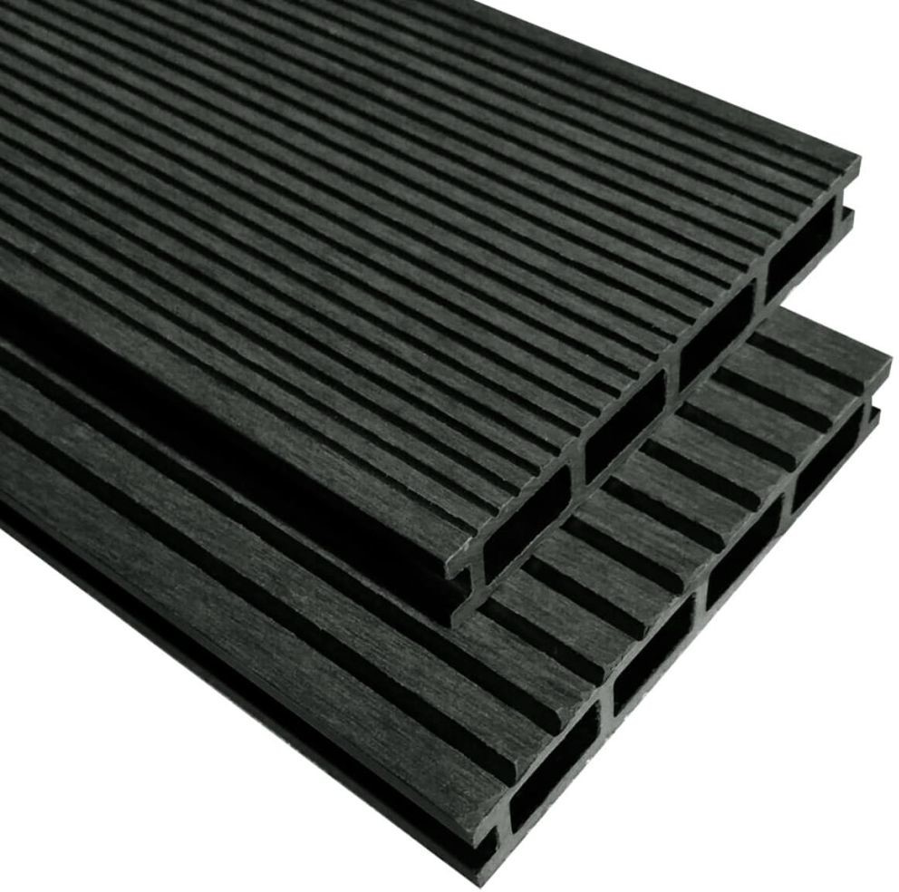vidaXL Deski tarasowe WPC z akcesoriami, 20 m; 2,2 m, antracytowe