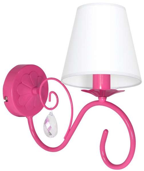 Milagro Kinkiet LAMPA ścienna SARA 1053 abażurowa OPRAWA dziecięca crystal różowa 1053