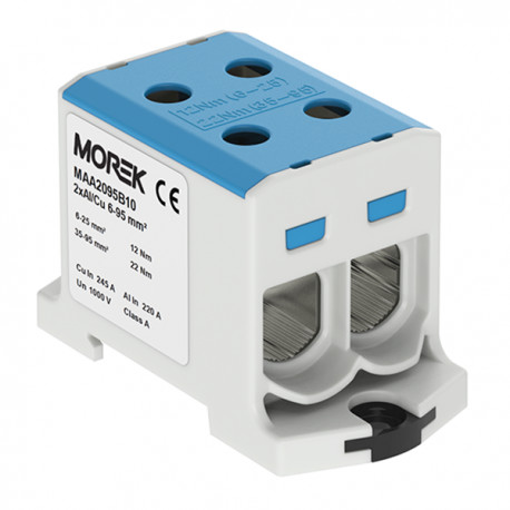 Geberit MOREK szynowa 6-95mm2 nieb 4otwor AL/CU 1000V TH35 1P MAA2095B10 Morek 4122 MAA2095B10