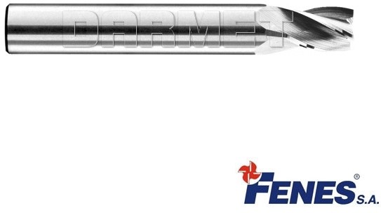 FENES Frez 3-ostrzowy do obróbki metali lekkich i tworzyw sztucznych, krótki DIN6527-KW, VHM - 12MM - FEN_0641-512-900-660